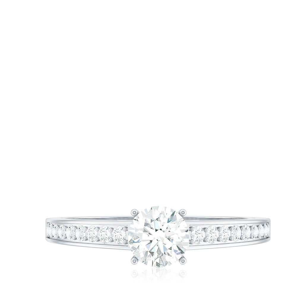 Cubic Zirconia Engagement Ring with Side Stones