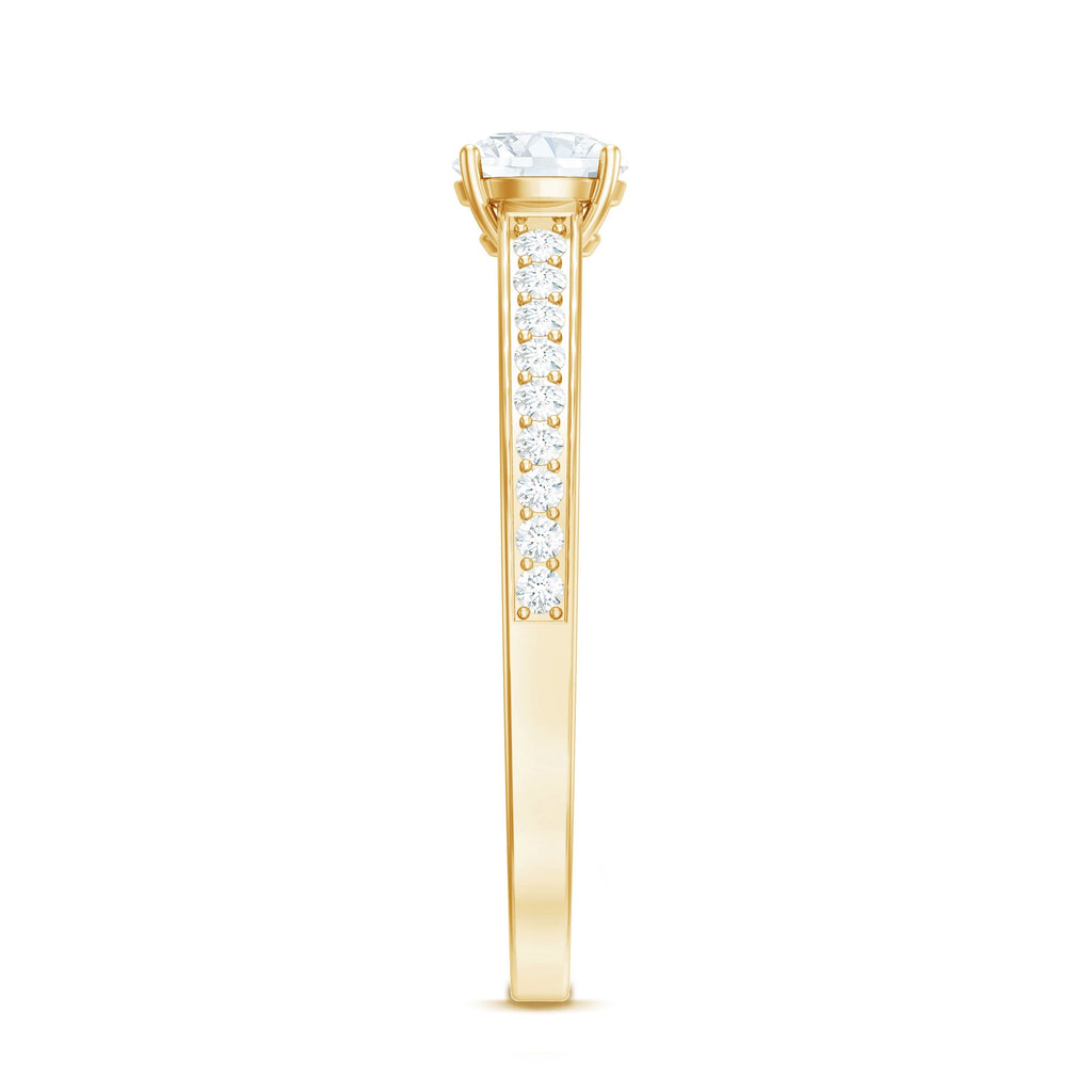 Cubic Zirconia Engagement Ring with Side Stones