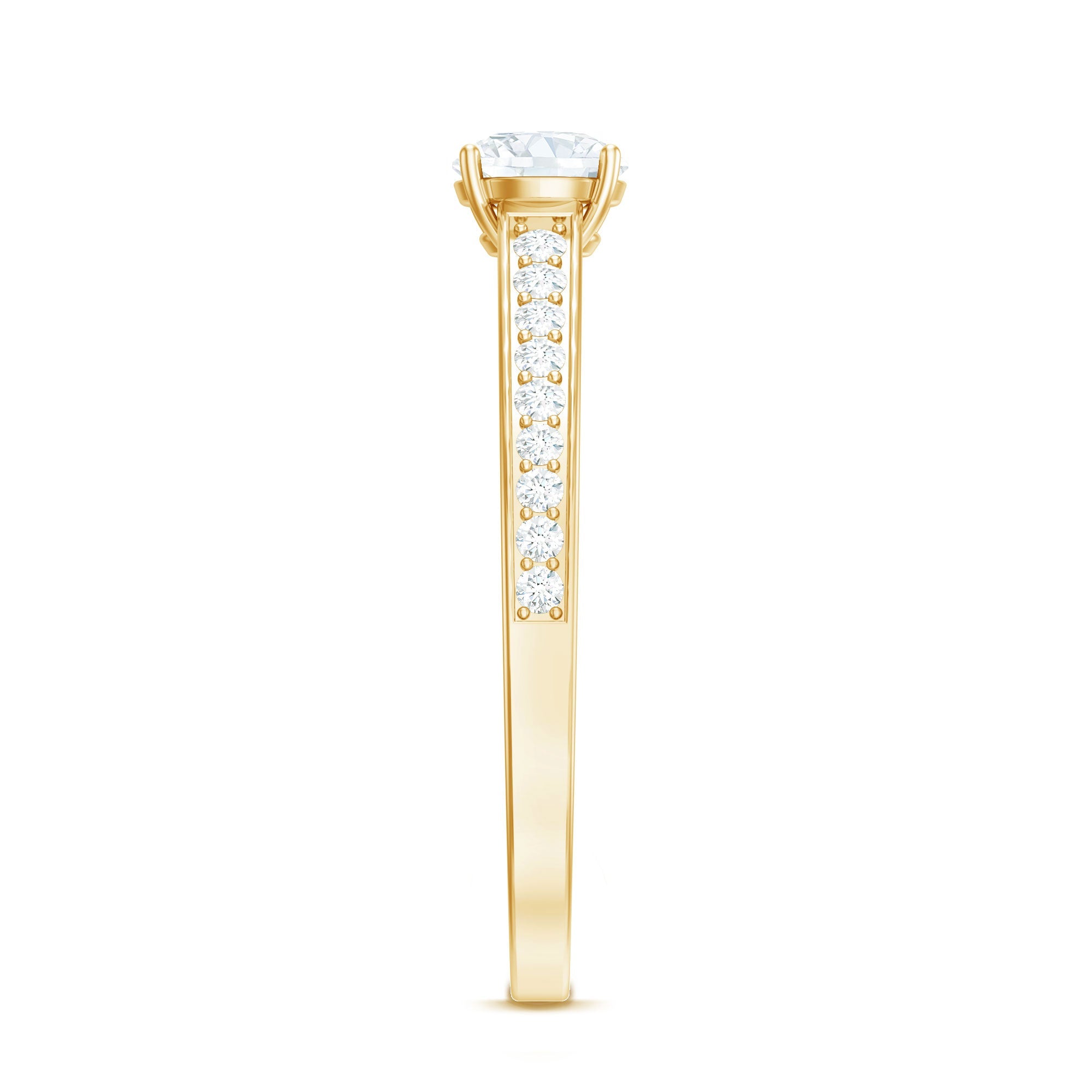 Cubic Zirconia Engagement Ring with Side Stones