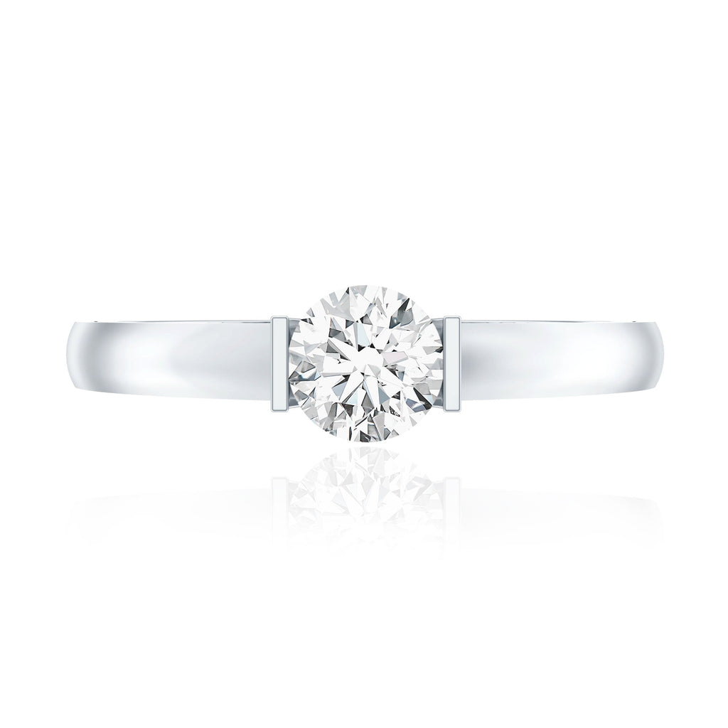 Bar Set Moissanite Solitaire Promise Ring