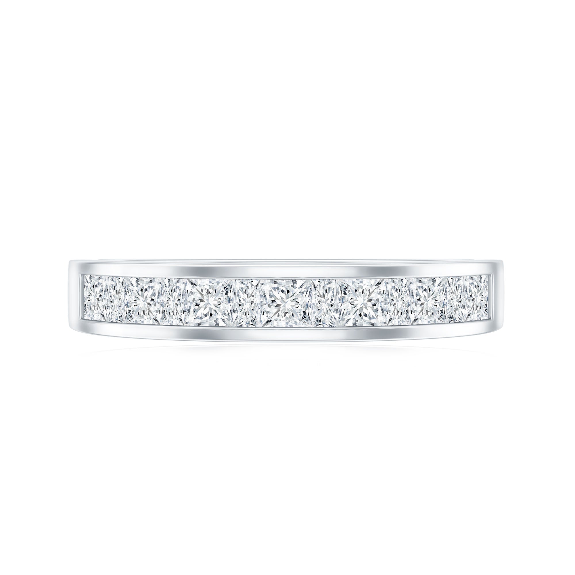 Channel Set Diamond Half Eternity Band Ring