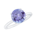 2.8 Carat Lab Grown Tanzanite Solitaire Engagement Ring
