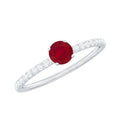 Natural Ruby Promise Ring with Diamond for Women