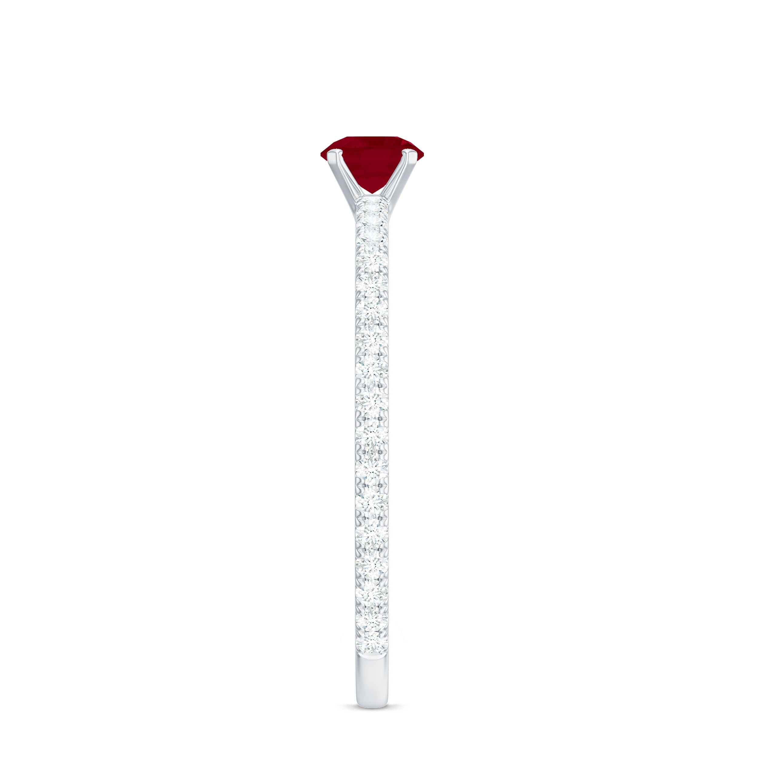 Natural Ruby Promise Ring with Diamond for Women