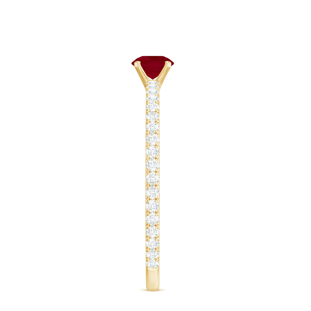 Natural Ruby Promise Ring with Diamond for Women