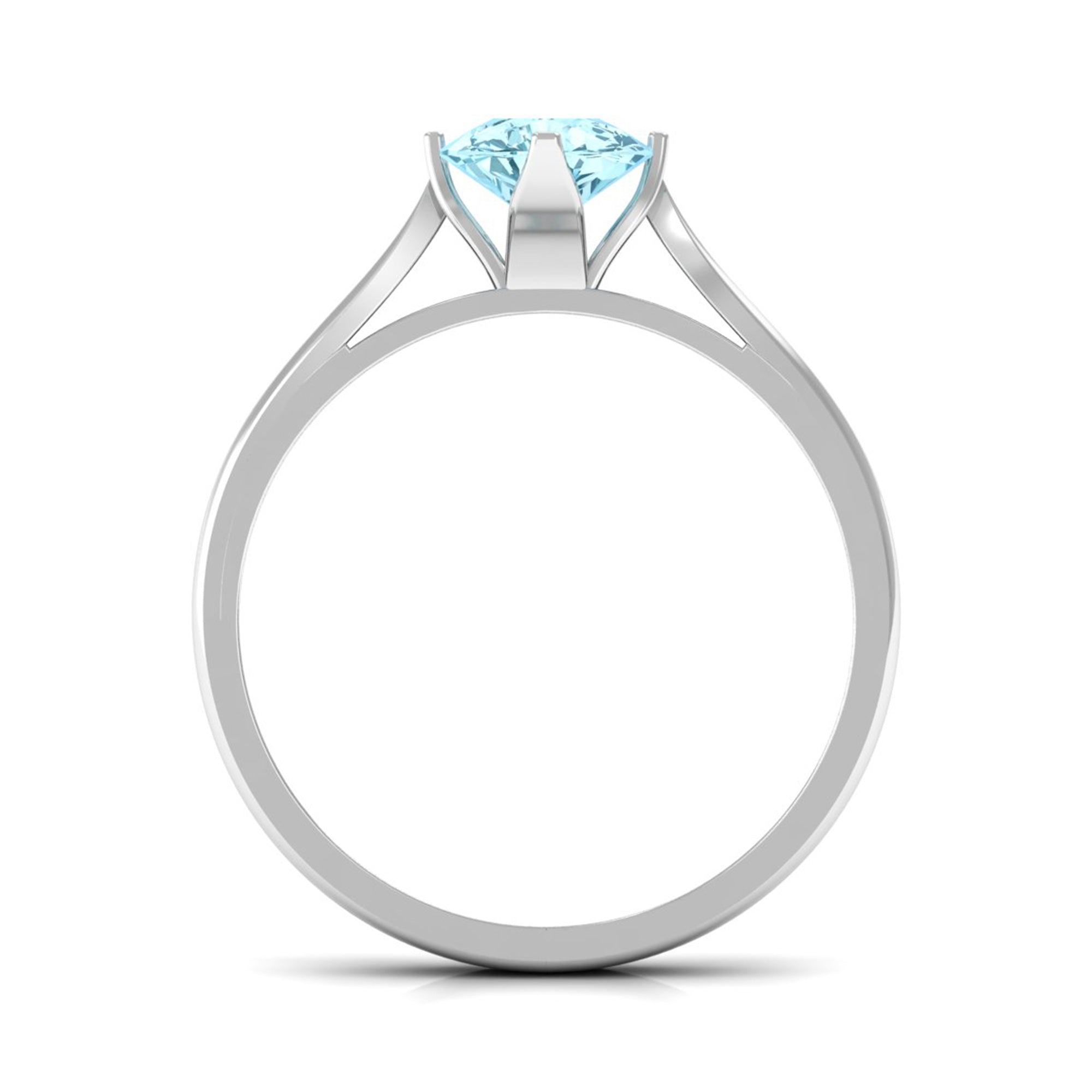 Teardrop Solitaire Ring with Aquamarine