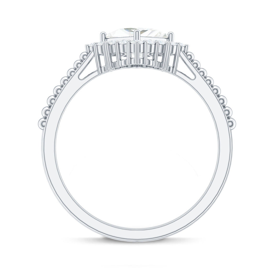 5 mm Princess Cut Moissanite Vintage Inspired Ring