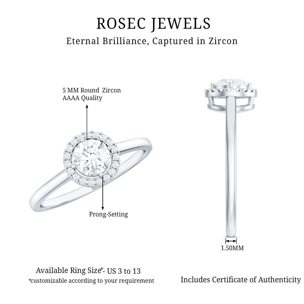 Cubic Zirconia Floating Halo Promise Ring