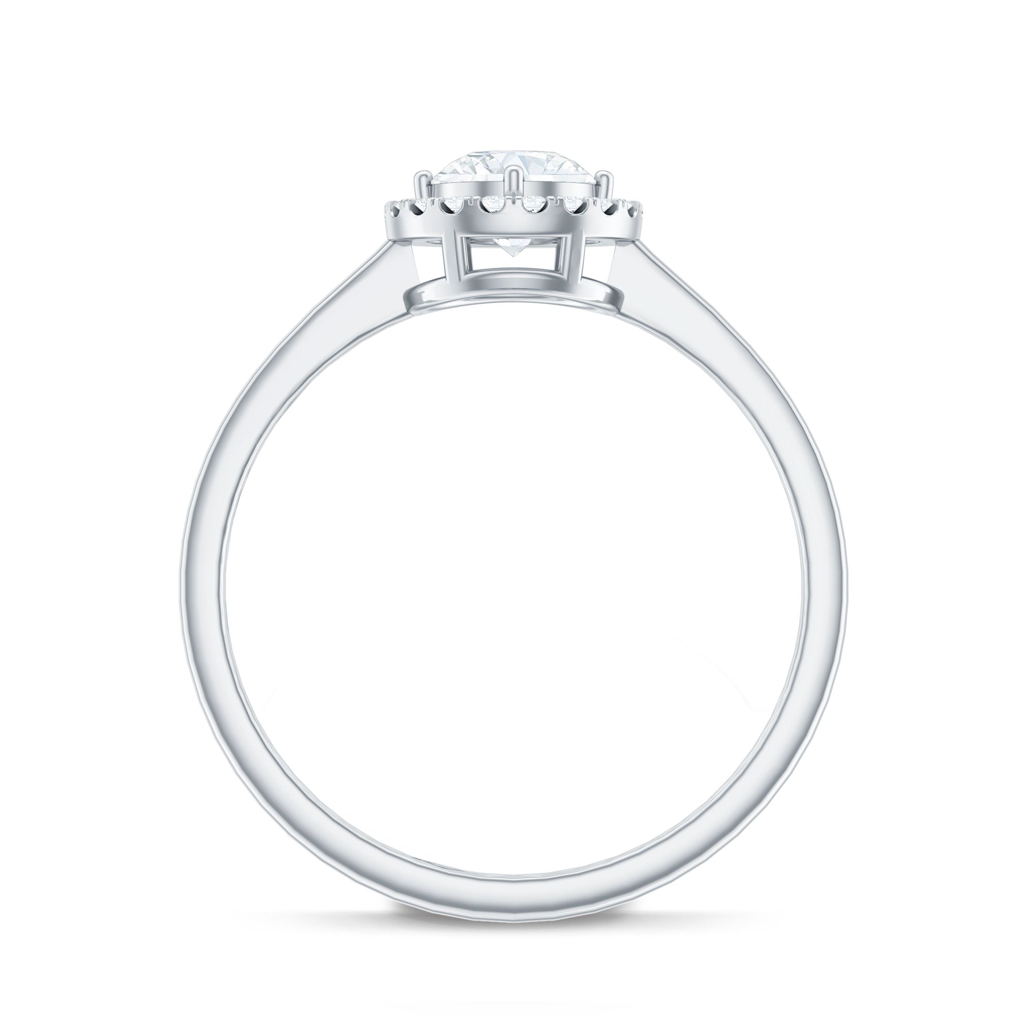 Cubic Zirconia Floating Halo Promise Ring