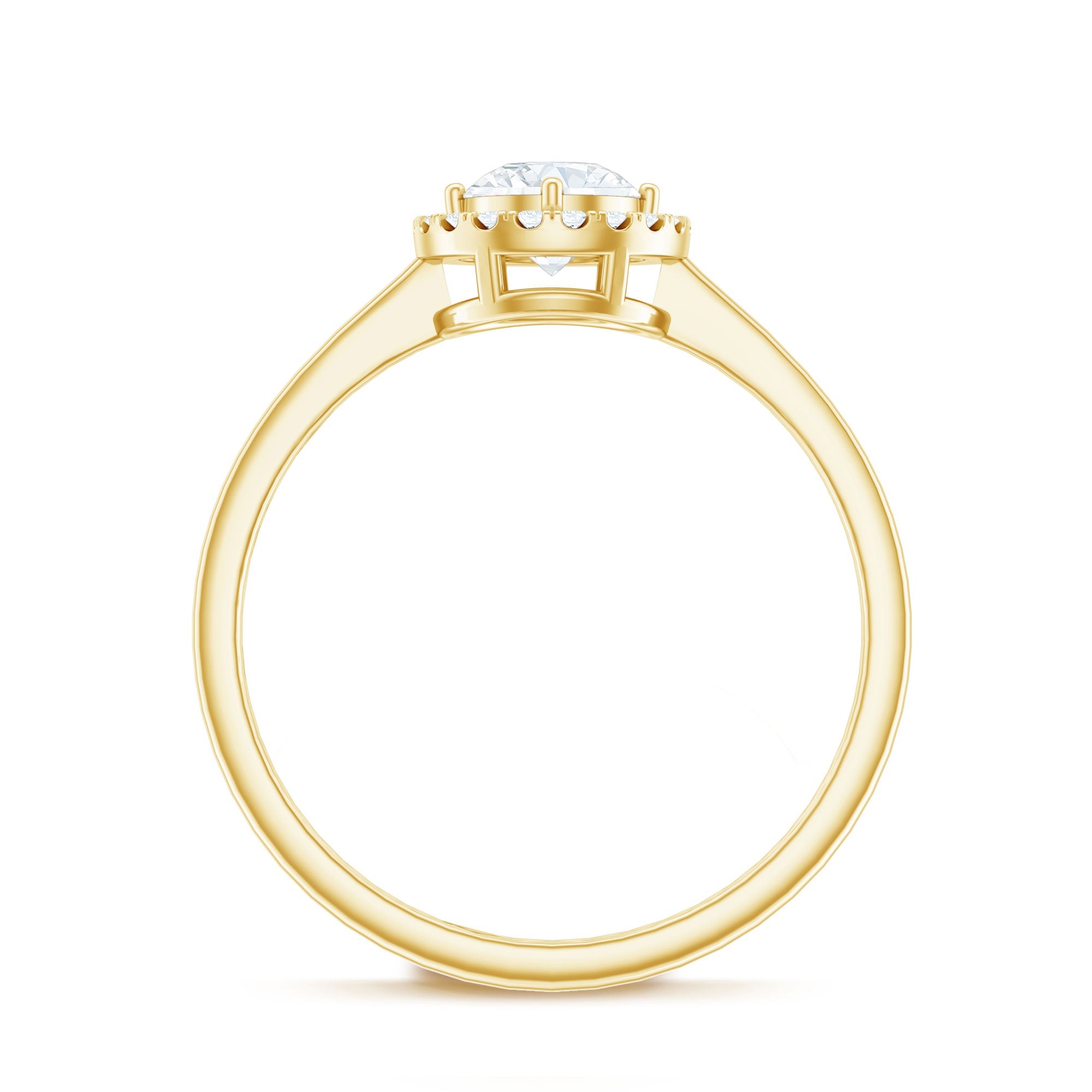 Cubic Zirconia Floating Halo Promise Ring