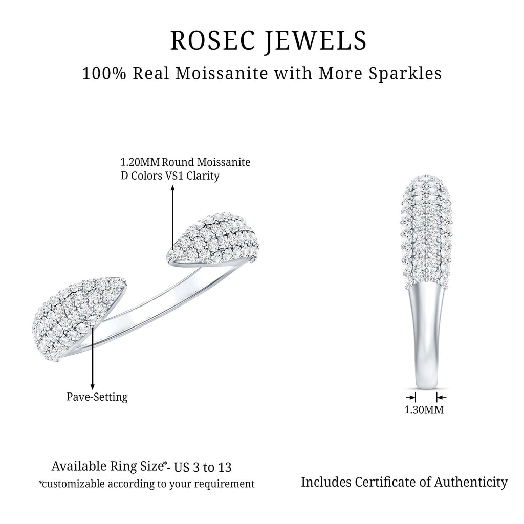 Certified Pave Set Moissanite Ring Enhancer