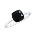 Certified 2.8 Carat Lab Grown Black Diamond Cushion Cut Engagement Ring