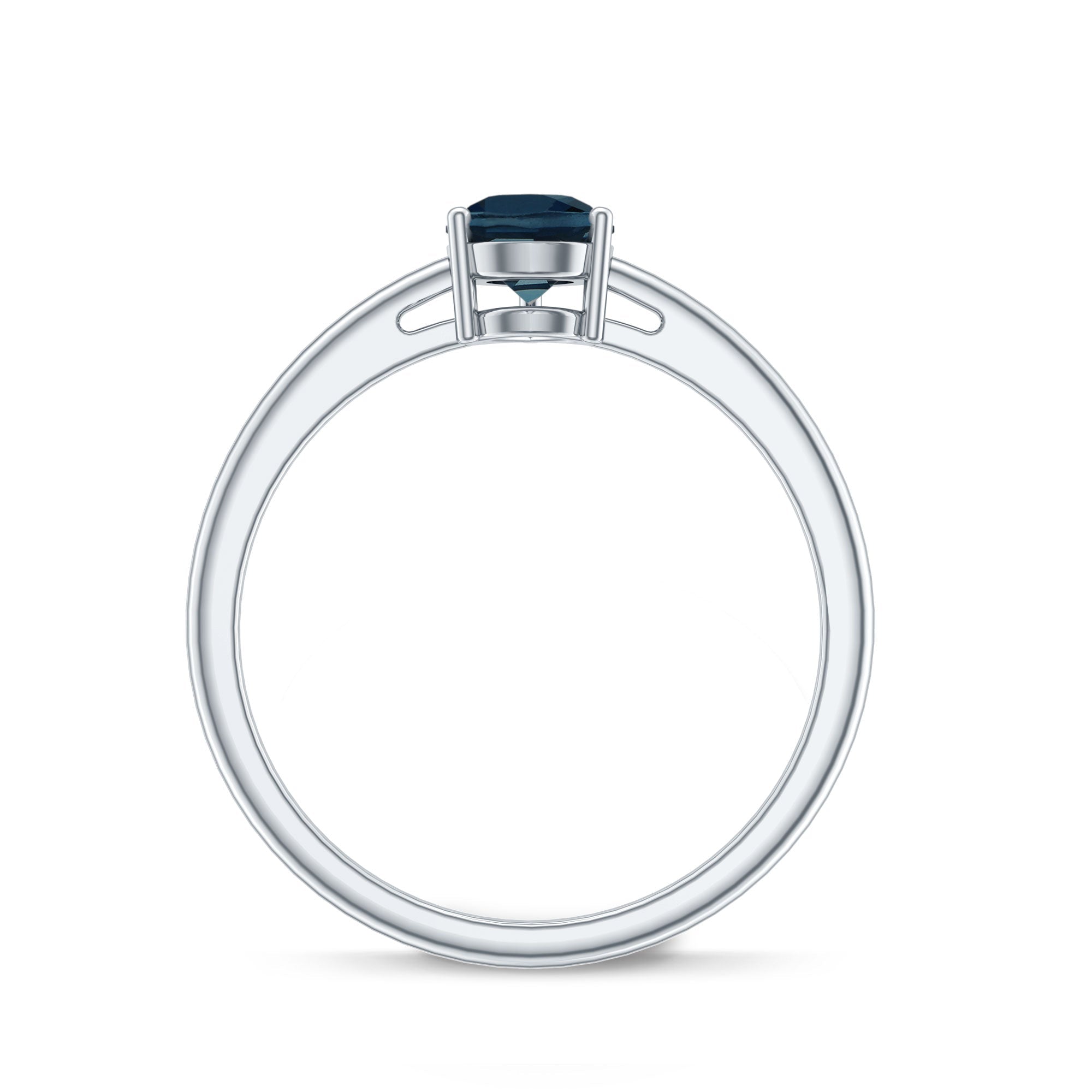 5X7MM Pear Shaped London Blue Topaz Solitaire Ring