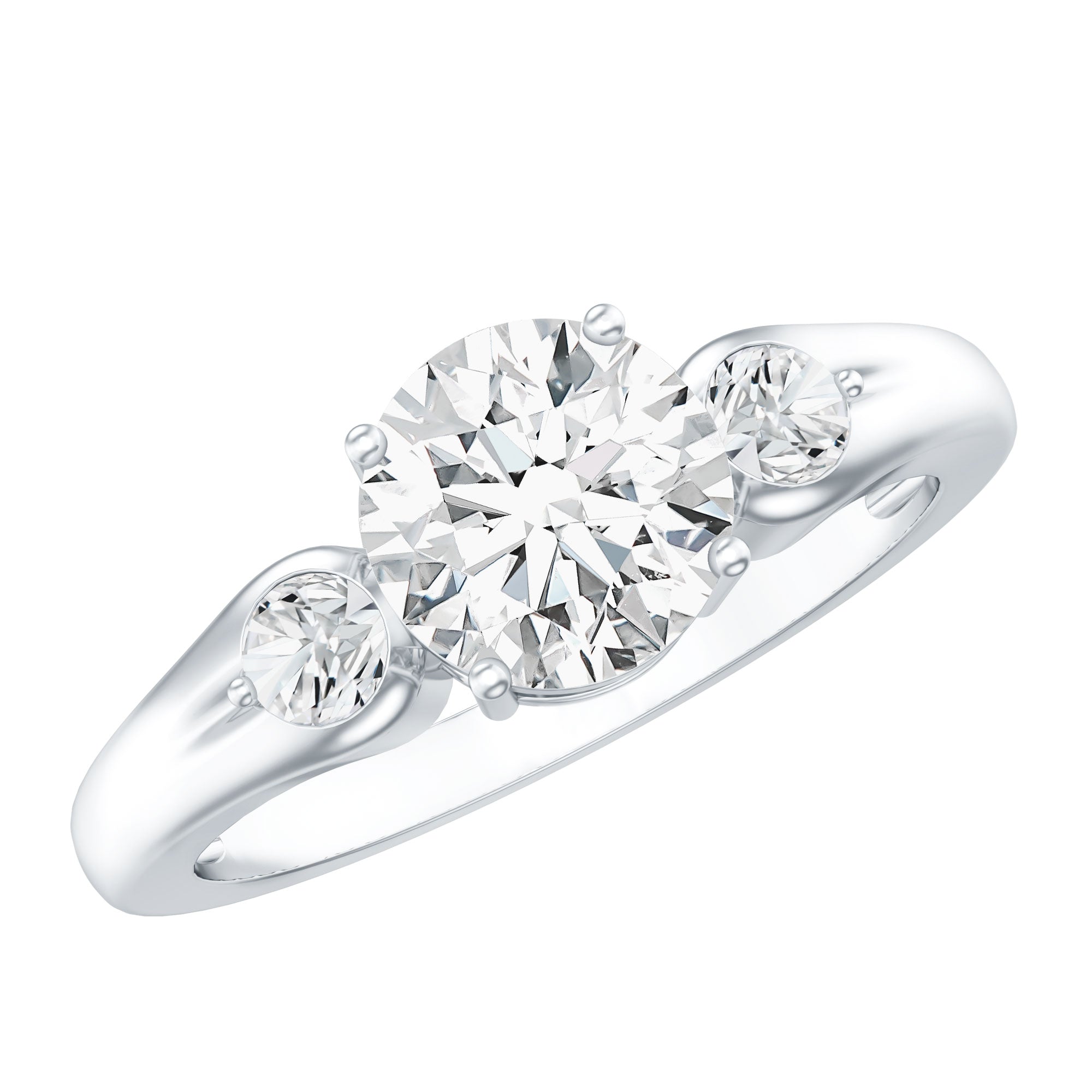 Certified 2 Carat Moissanite Promise Engagement Ring