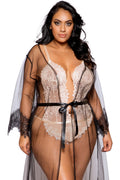 Plus Size Elegant Sheer Maxi Length Robe - Andersen Mercantile