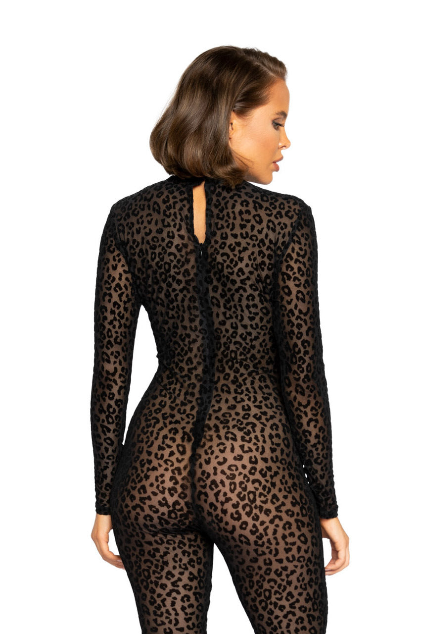 Leopard Print Velvet Bodysuit - Andersen Mercantile