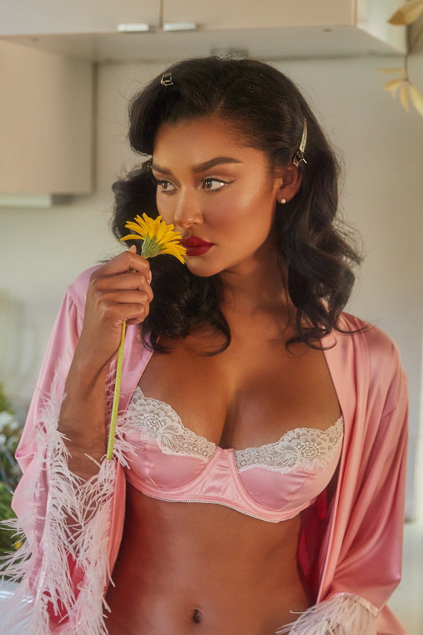 Lace and Satin Underwire Bra Set - Andersen Mercantile