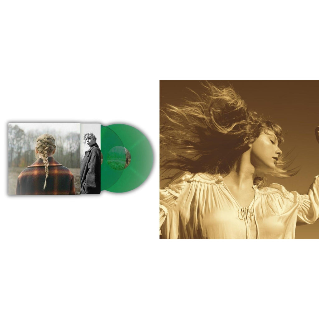 Taylor Swift - Evermore (Translucent Green Vinyl/2LP) & Fearless (Taylor's Version) (Gold Vinyl/3LP)