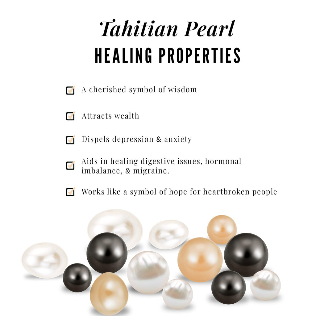 Nature Inspired Tahitian Pearl Engagement Ring with Diamond