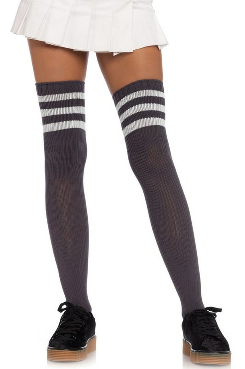 Striped Thigh High Stockings - Andersen Mercantile
