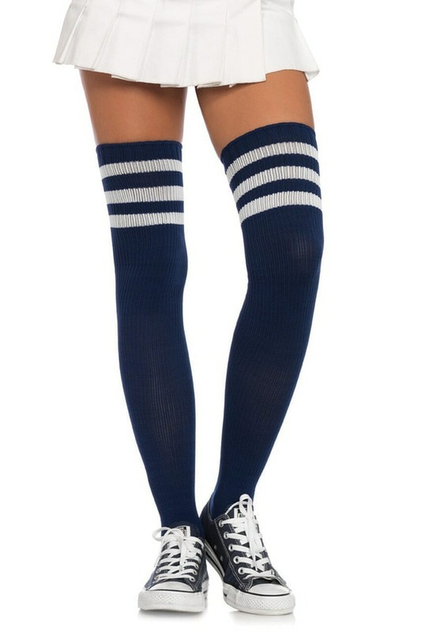 Striped Thigh High Stockings - Andersen Mercantile