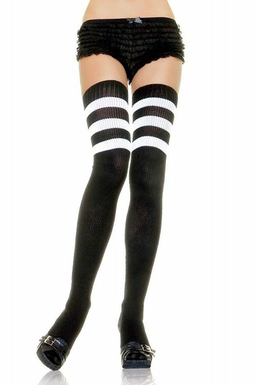 Striped Thigh High Stockings - Andersen Mercantile