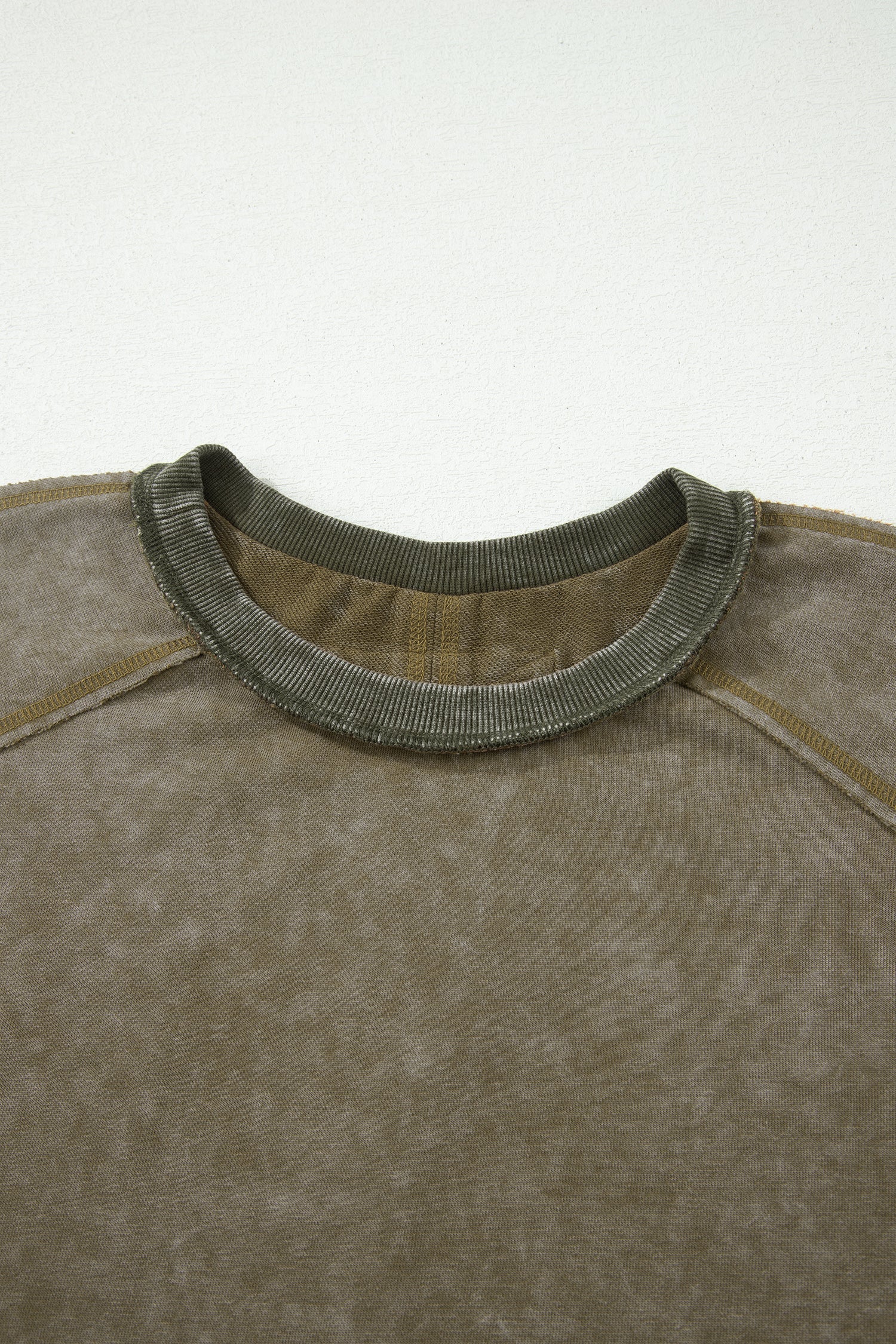 Floral Patchwork Mineral Wash Exposed Seam Top