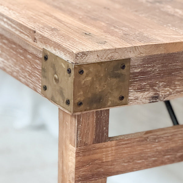 Vintage-Inspired Reclaimed Wood Folding Bench