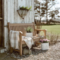 Rustic Cream Mushroom Embossed Metal Buckets, Set of Two