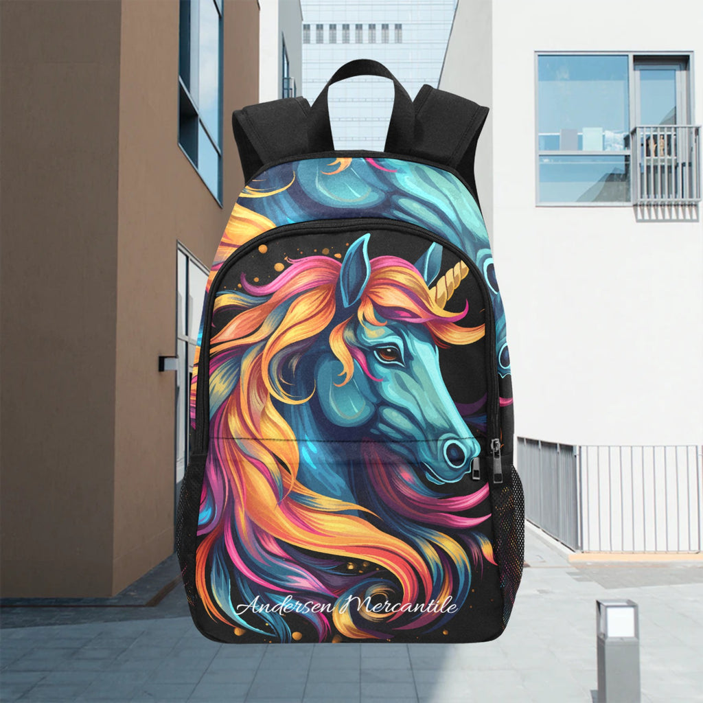 Fabric Backpack with Side Mesh Pockets (1659)
