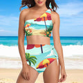 High Waisted One Shoulder Bikini Set (S16)