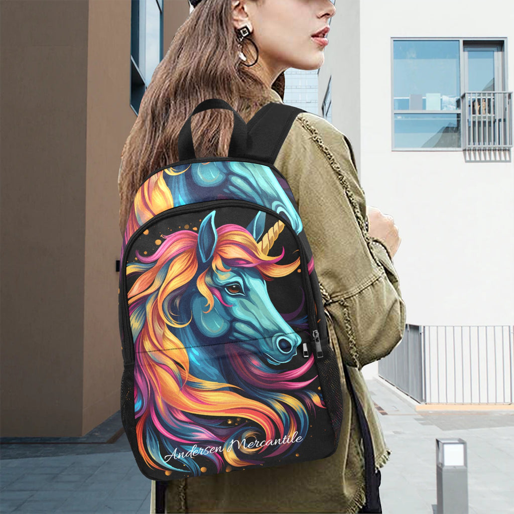 Fabric Backpack with Side Mesh Pockets (1659)