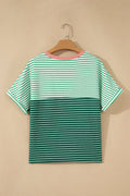 Stripe Colorblock Chest Pocket Short Sleeve Tee