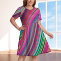 Ladies Geometric Figure Plus Size Dress