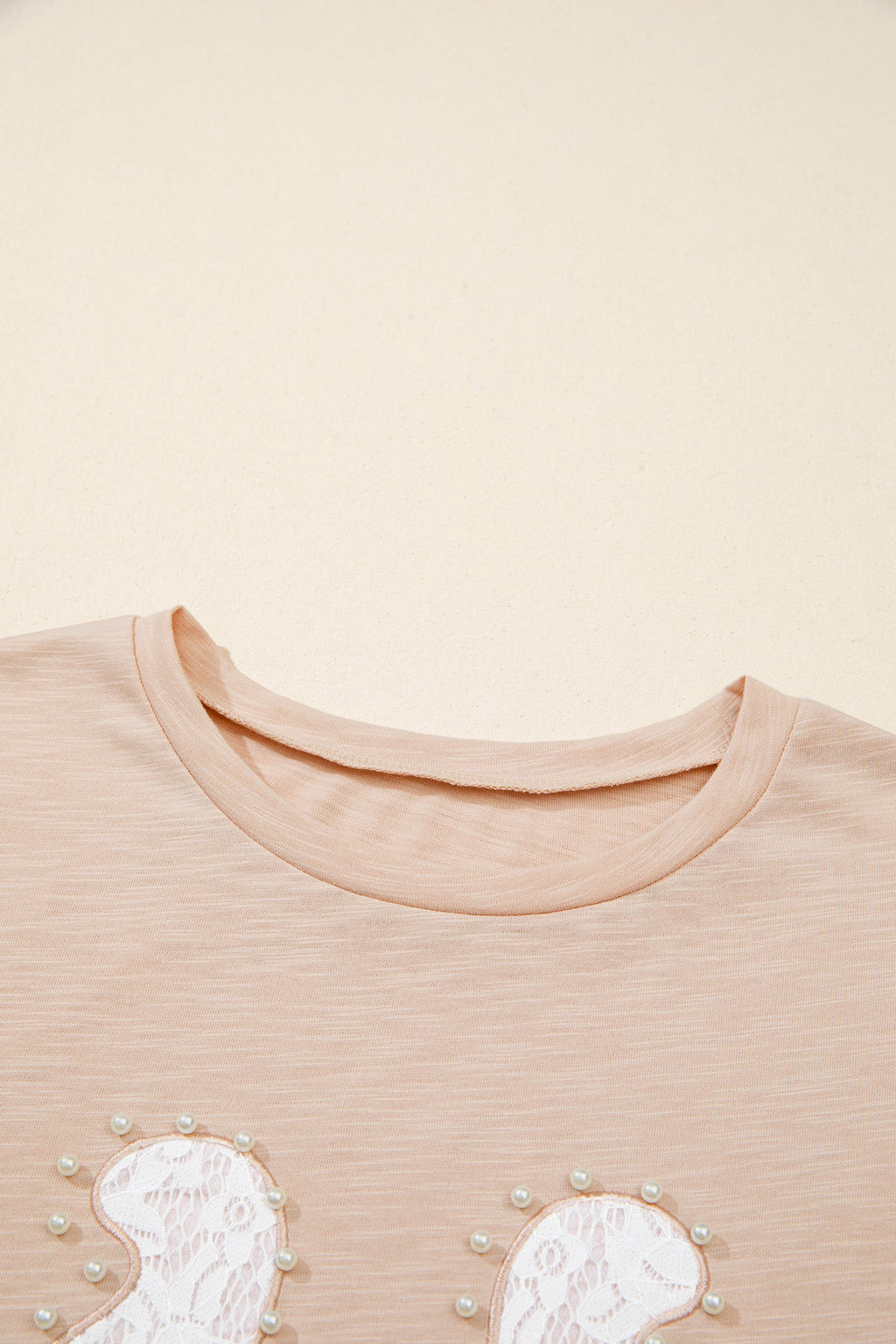 Western Lace Pearl Beaded Horse Shoe T-Shirt