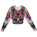 Women's Chiffon Cropped Jacket zipper coat
