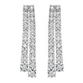 Graduated Dia Cut Illusion Double Line Drop Earrings