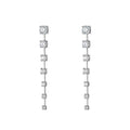 One Line Spaced Graduated Drop Earrings