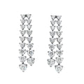 Double Line Three Prong Graduated Drop Earrings