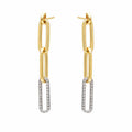 One Diamond Link Paperclip Earrings
