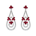 Diamond & Ruby Trio Dangle Earrings