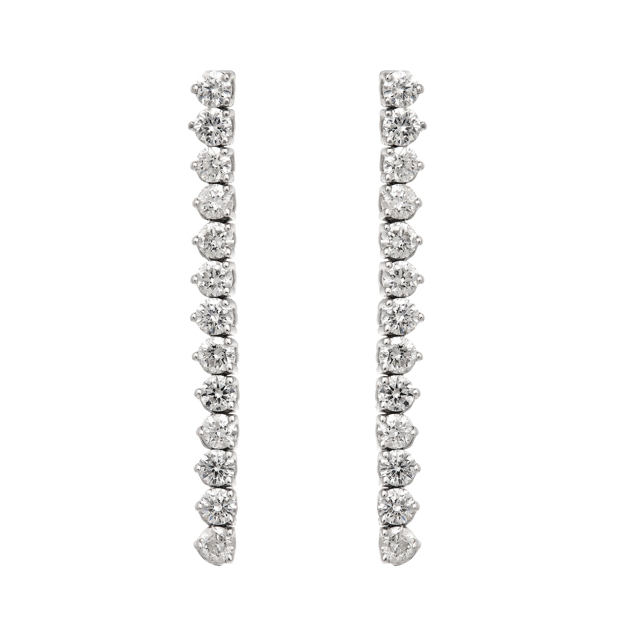 One Line Three Prong Drop Earrings