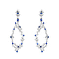 Diamond & Sapphire Hanging Grape Cluster Earrings