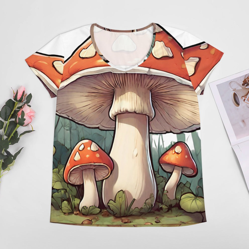 V-neck short sleeve T-shirt