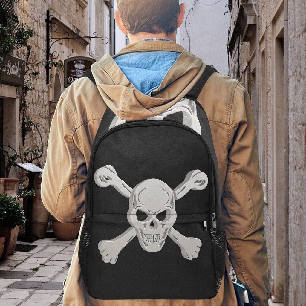 Fabric Backpack with Side Mesh Pockets (1659)