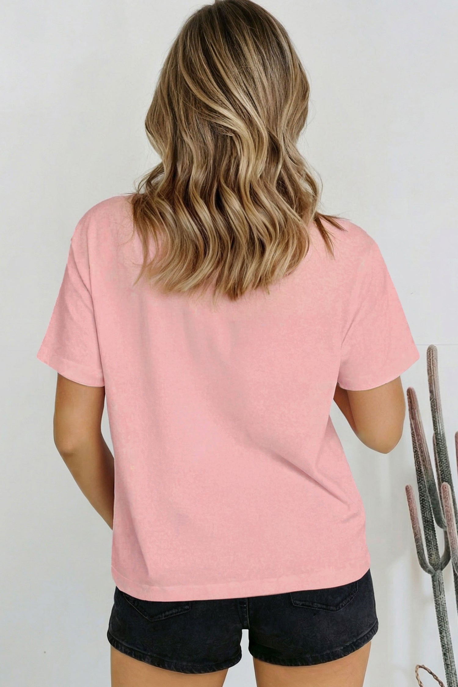 Solid High Neck Oversize Tee