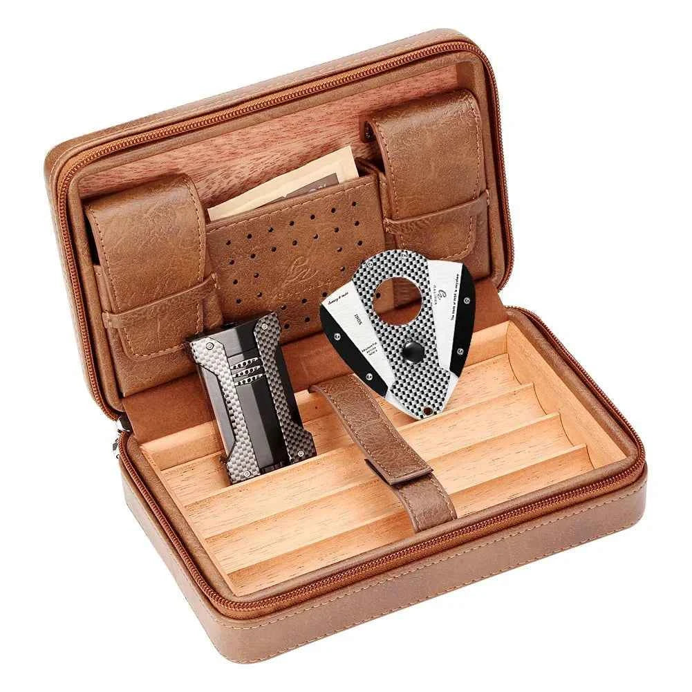 GALINER Travel Leather Cigar Humidor Case