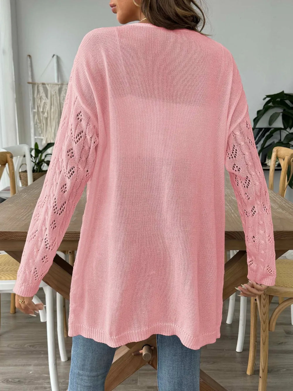 Hollow woven sweater without buttons air-conditioned sweater casual jacket