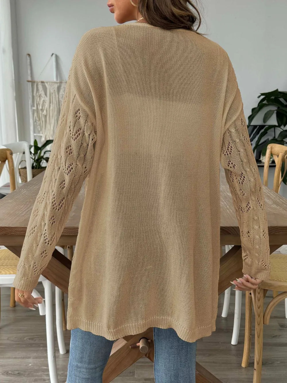 Hollow woven sweater without buttons air-conditioned sweater casual jacket
