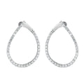 Natural Diamond Front Facing Pear Shape Hoop Earrings in 14K White Gold – 3.50ctw
